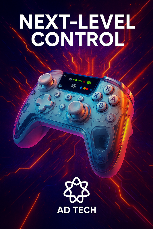 Interactive Screen Wireless Gaming Controller for Switch/PC/iOS/Android Hall Effect Stick RGB Light 1800mAh with Charging Dock