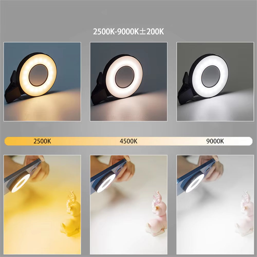 Magnetic Clip-On Smartphone Selfie Light Led Ring Fill Light for Magsafe Iphone 12 13 14 Series Android Phone Light Rechargeable