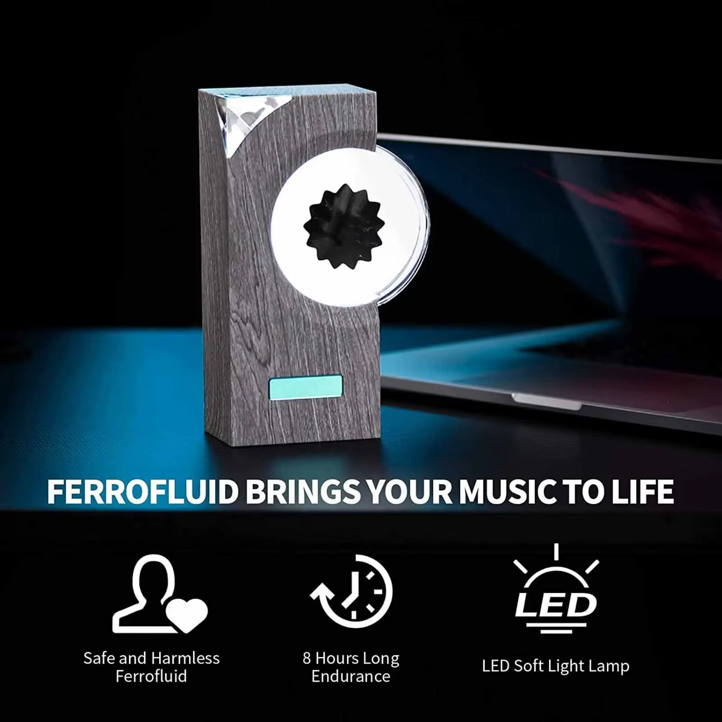 New Dancing Ferrofluid with Music Rhythm, Ferrofluid Speaker, Music Companion/Sound Partner